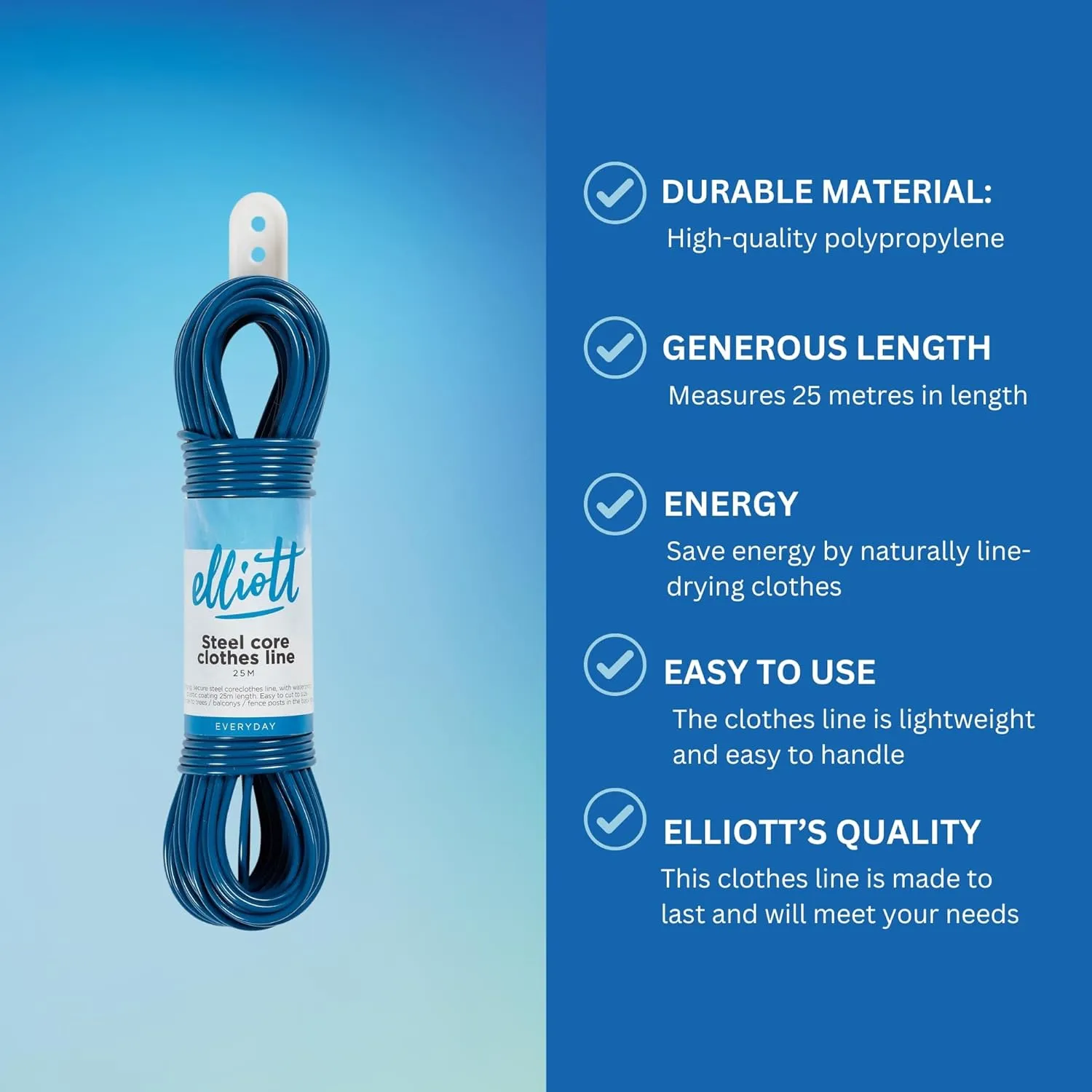 Elliott 25 metre Steel Core Clothesline