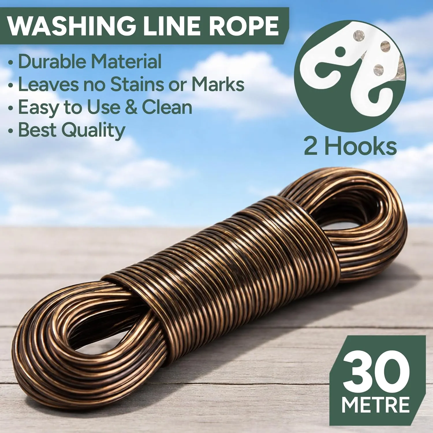 Zuvo 30M Washing Line Rope