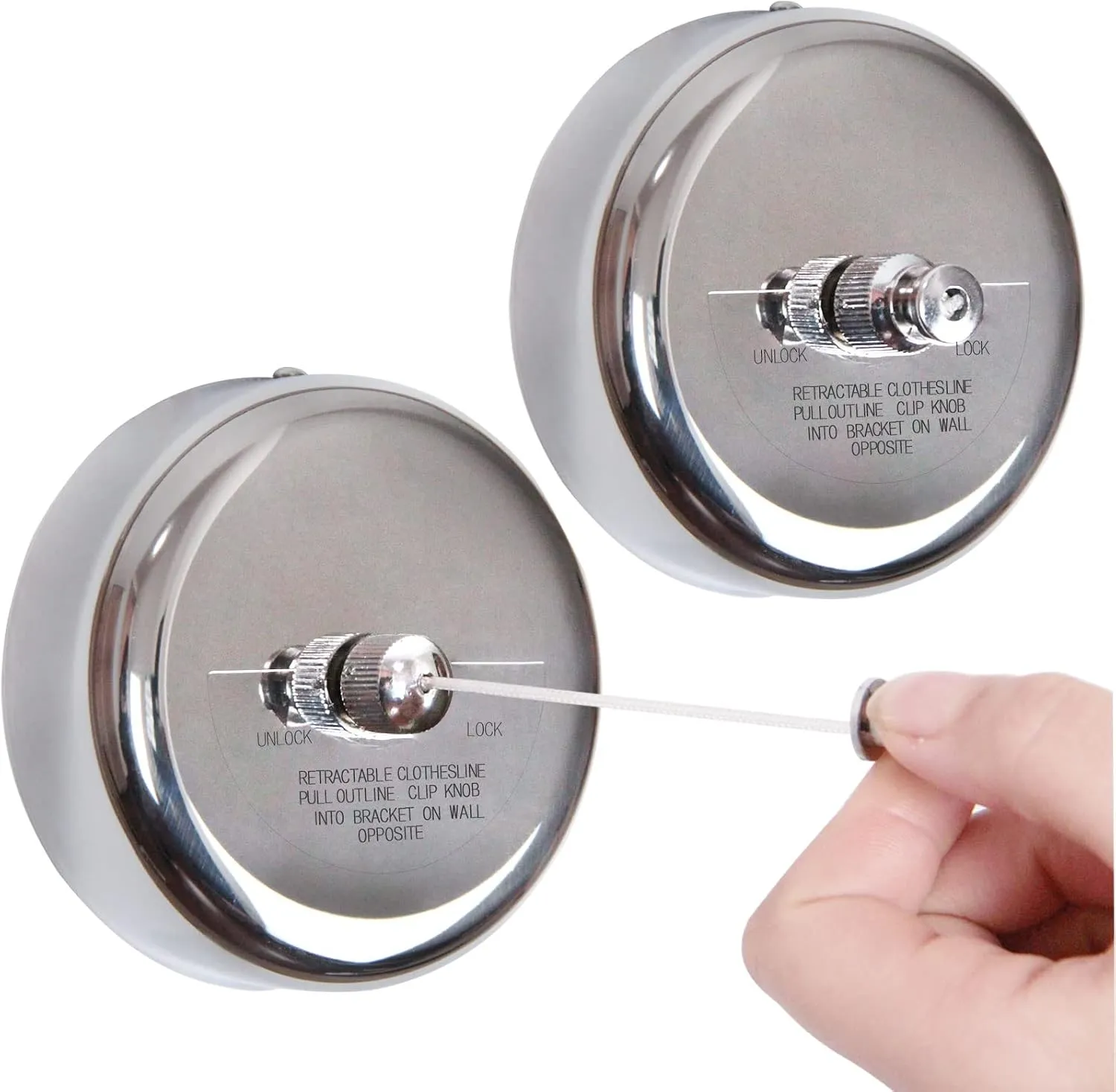 JHHSYU 2 Pcs Retractable Clothesline (2.8 metres per unit)