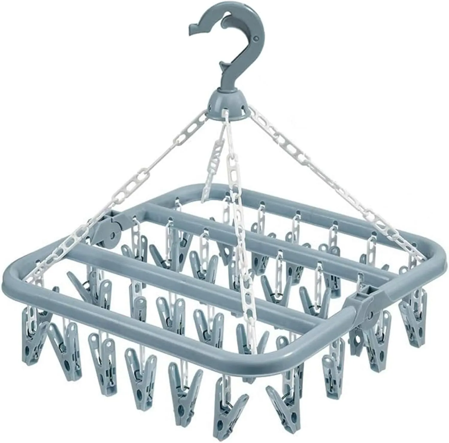 Clothes Drying Hanger with 32 Clips by Alladaga