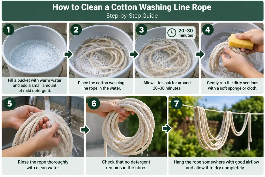 How to Clean a cotton Washing Line Rope