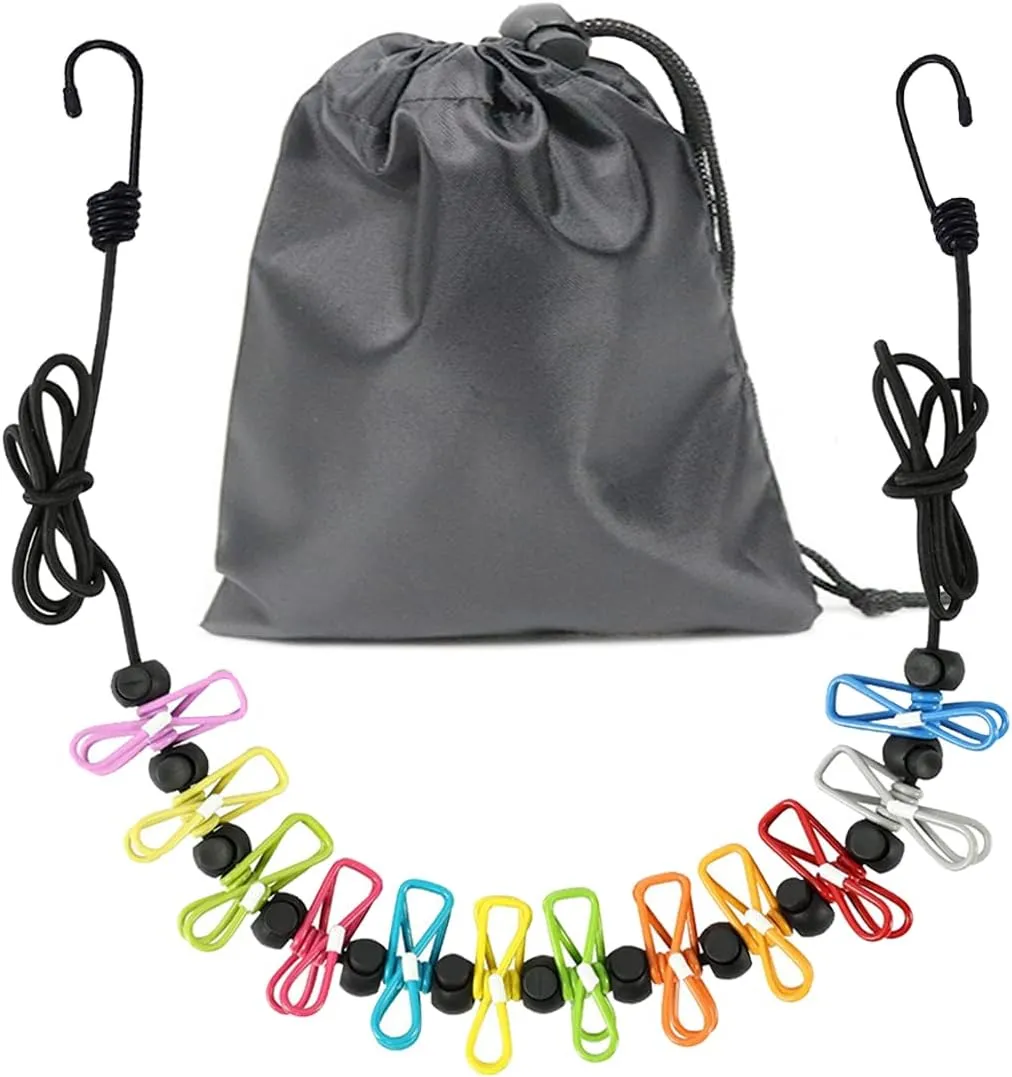 PAIDASHU portable retractable clothesline with clips