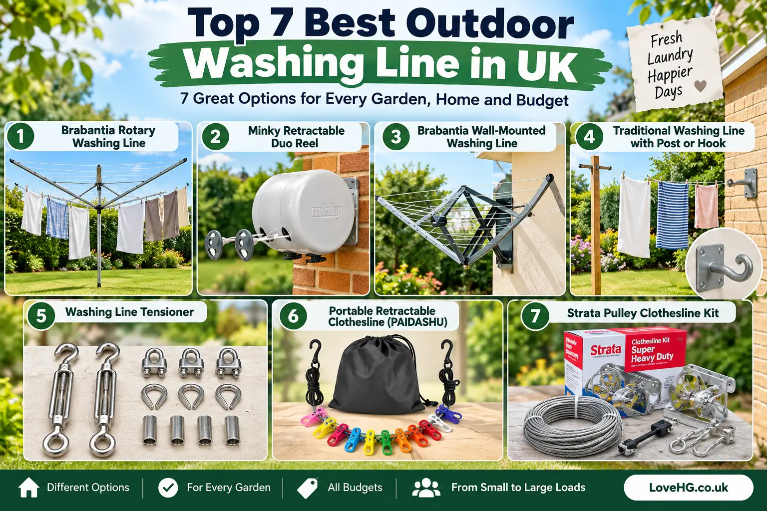 Top 7 Best Outdoor Washing Line in UK