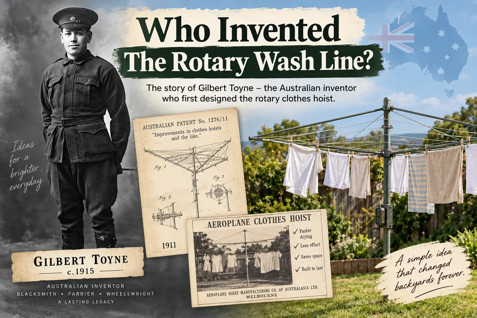 Who Invented The Rotary Washing Line