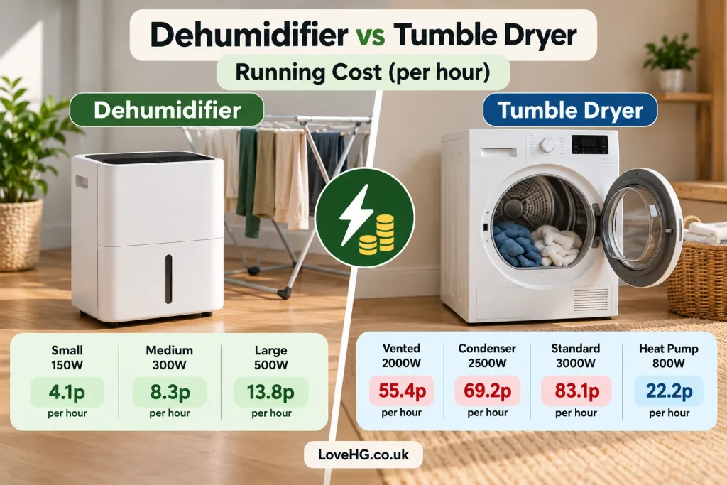 Dehumidifier vs Tumble Dryer Running Costs