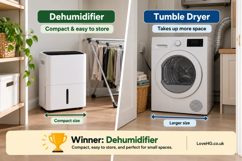 Dehumidifier vs Tumble Dryer: Which One Is Better for Small Spaces and Easy to Store?