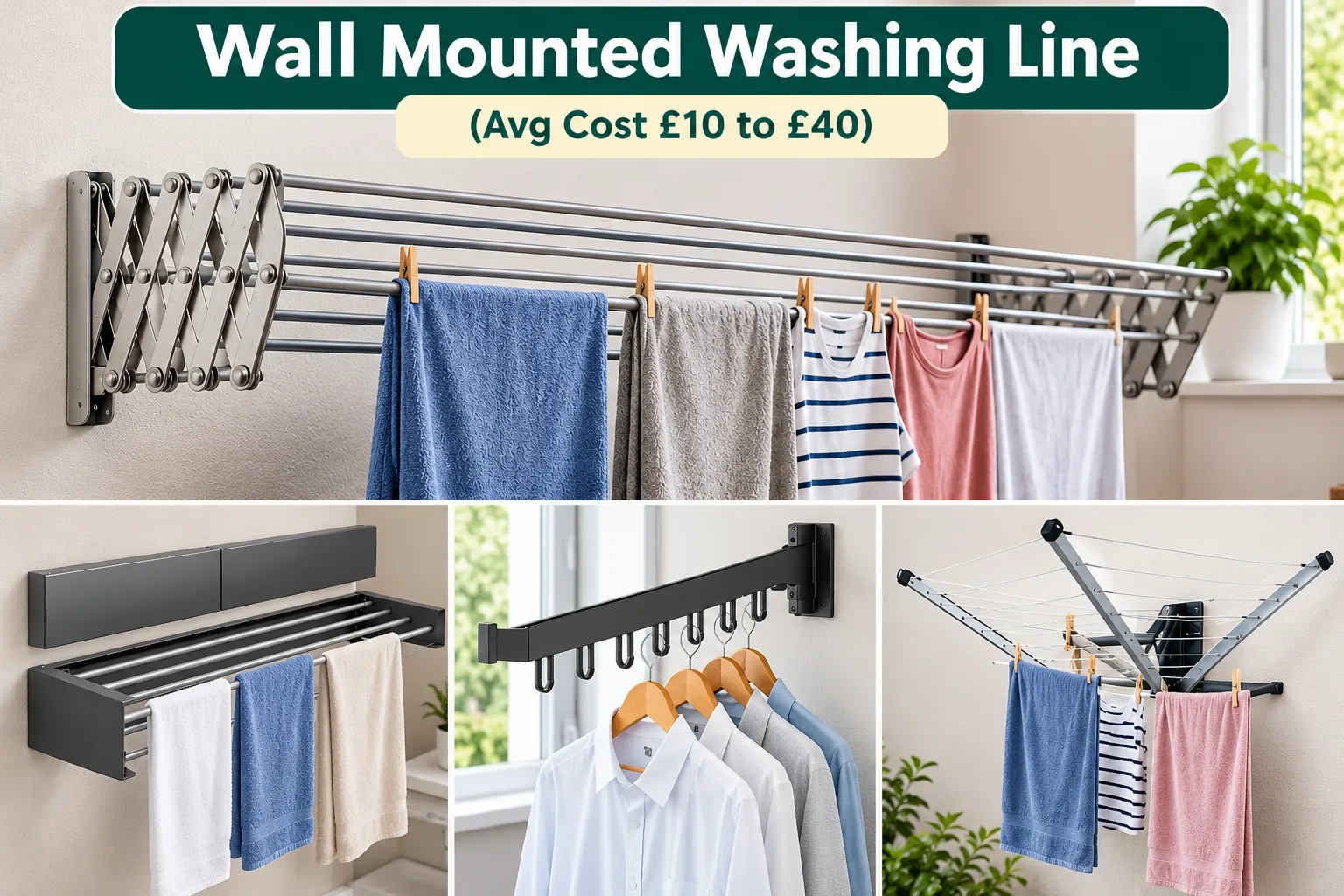 Wall-mounted washing lines
